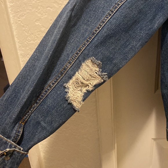 Denim jean jacket with leopard trim - Picture 4 of 4